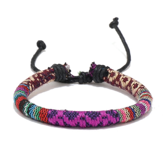 Handwoven Boho Colorful Round Friendship Bracelet