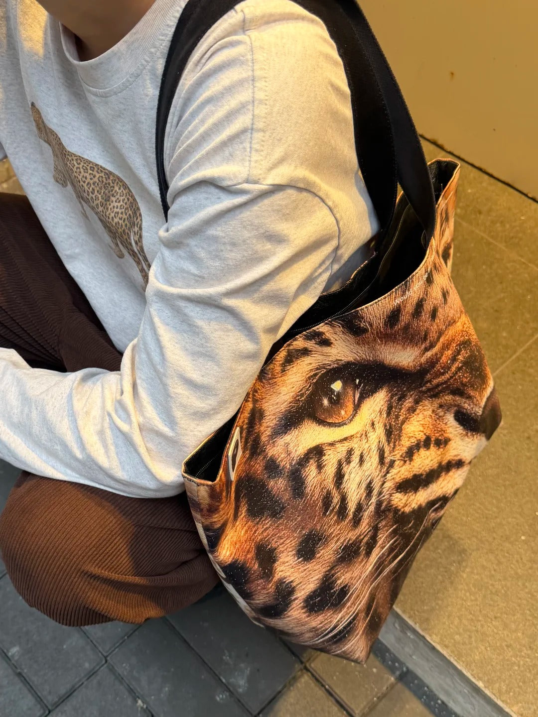 a bold statement leopard tote bag