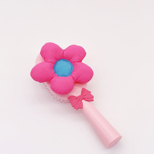 3D Design Flower and Bow Paddle Brush