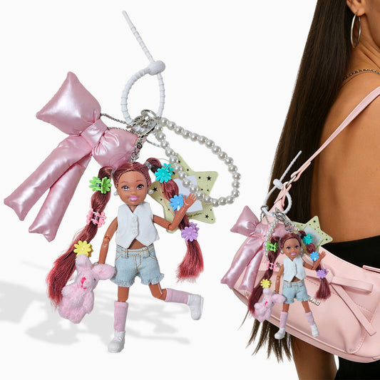 Floral Pigtails Barbie Bag Charm