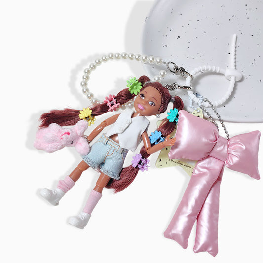 Floral Pigtails Barbie Bag Charm