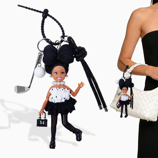Black Golf Barbie Doll Bag Charm