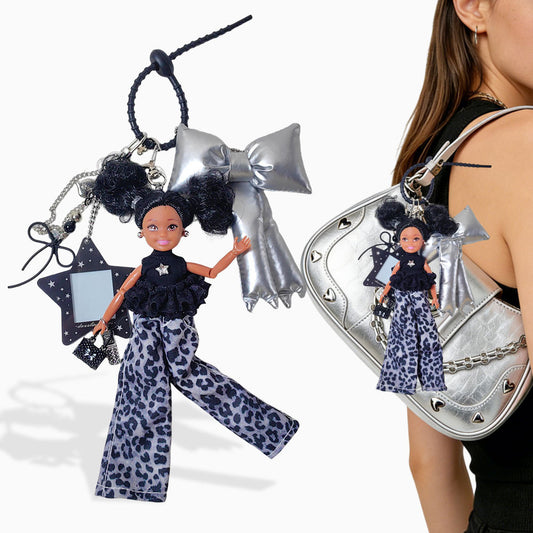 Silver Bow Barbie Bag Charm