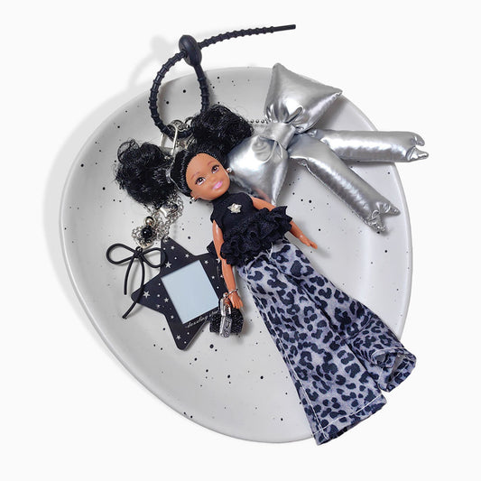 Silver Bow Barbie Bag Charm