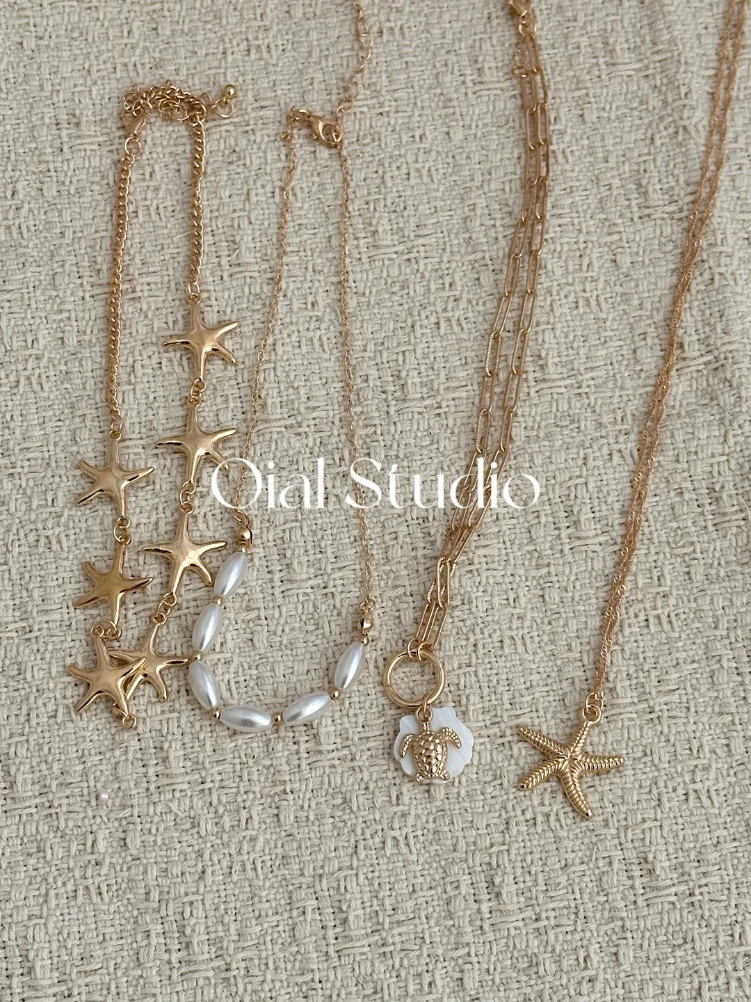 golden-ocean-4-piece-layered-necklace-set-starfish-pearl-beach-vacation-jewelry-clearance