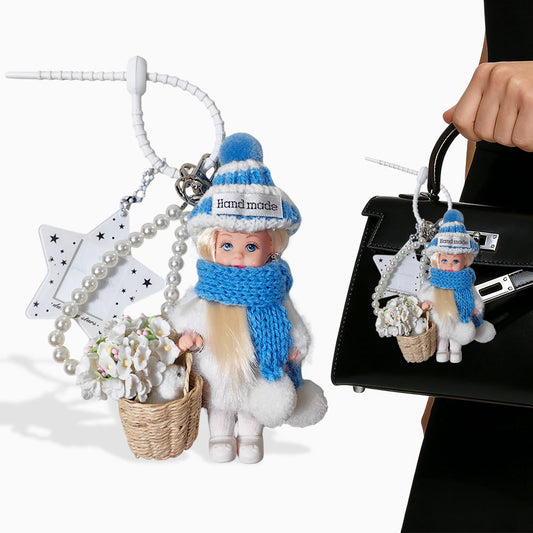 Blue Beanie Barbie Bag Charm