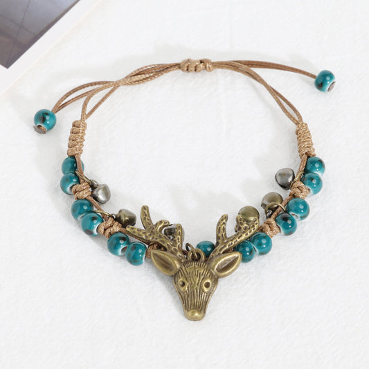 Handmade Ceramic Elk Bell Bracelet