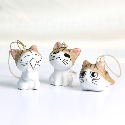 Handmade Ceramic Kitten Pendant Charm