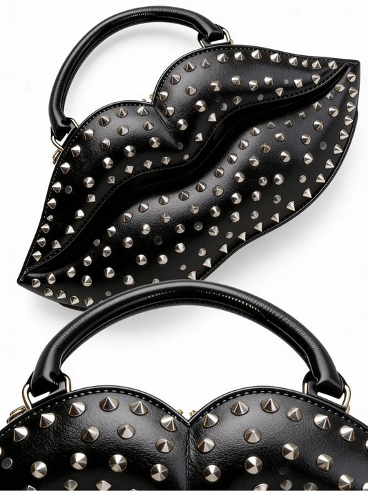 Studded Lips Shoulder Bag