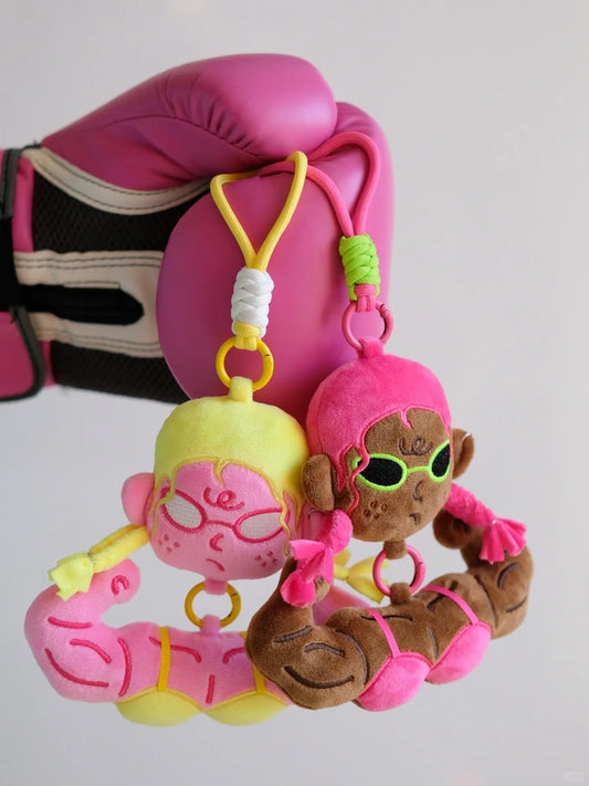 Pink Muscle Gym Girl Bag Charm