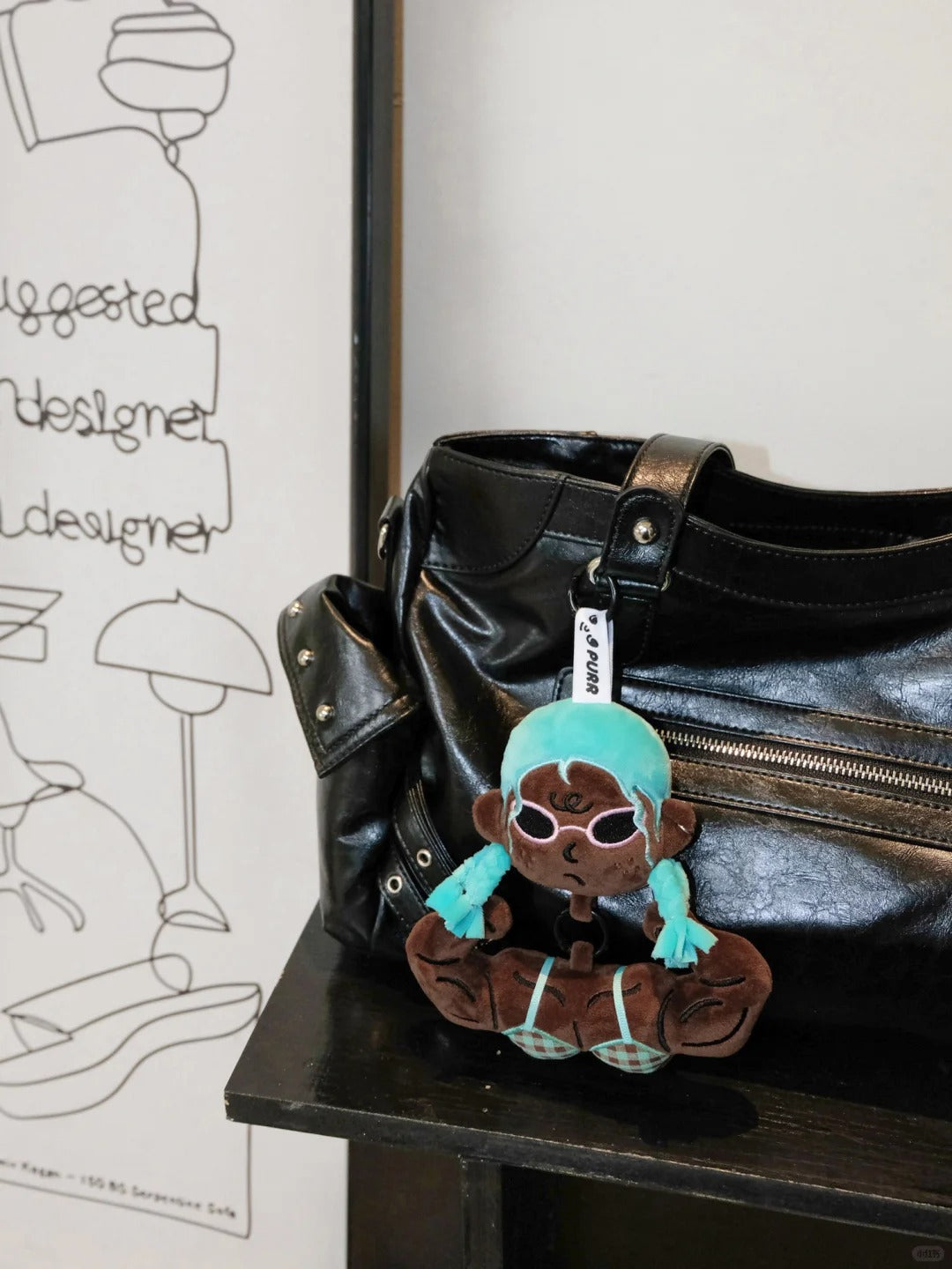 Melanin Muscle Gym Girl Bag Charm – Unique Fitness Gift for Gym