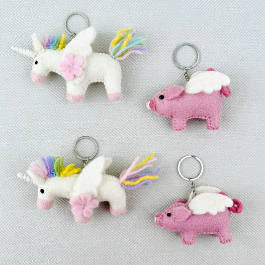 Handmade Wool Felt Unicorn Charm