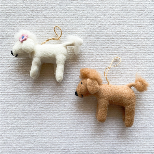 Handmade Wool Felt Poodle Charm