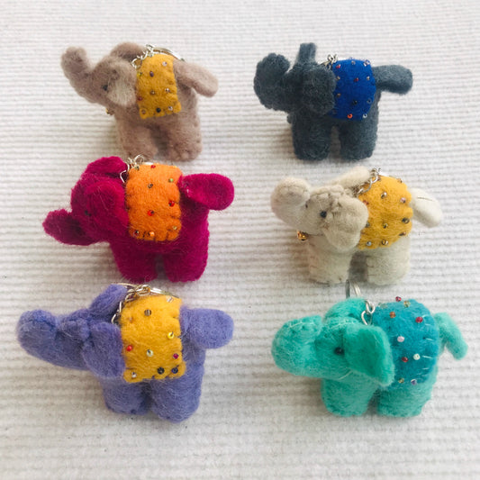 Handmade Wool Felt Elephant Charm