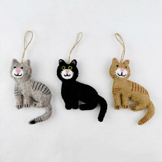 Handmade Wool Felt Cat Charms