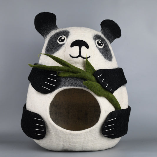 Handmade Wool Felt Panda Shape Pet Bed