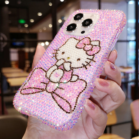 Handcrafted Rhinestone Hello Kitty Pink Phone Case