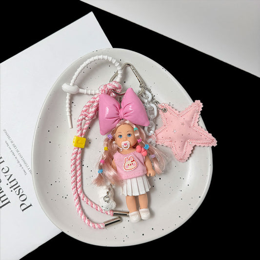 Pink Star Barbie Doll Bag Charm