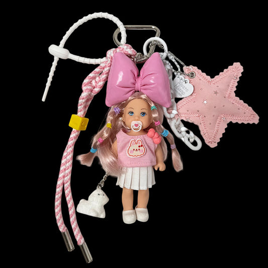Pink Star Barbie Doll Bag Charm