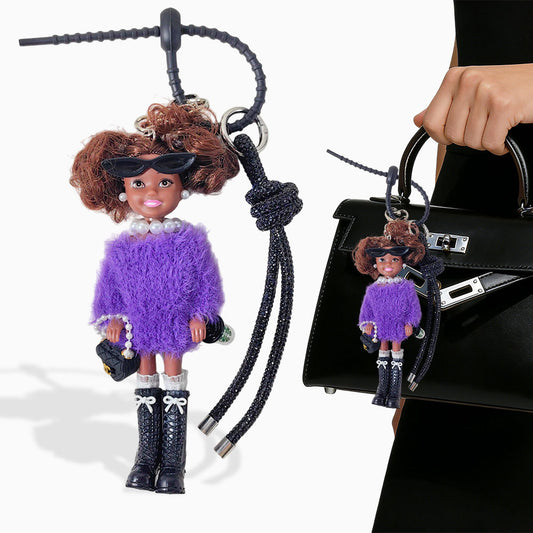 Edgy Black  Barbie Bag Charm