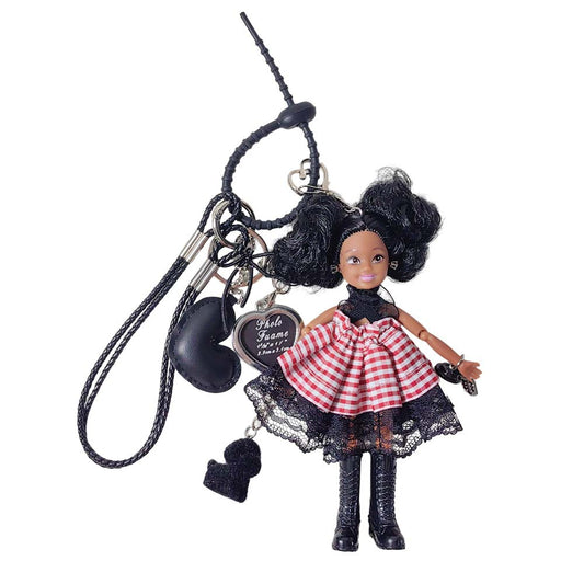 Checkered Dress Barbie Bag Charm