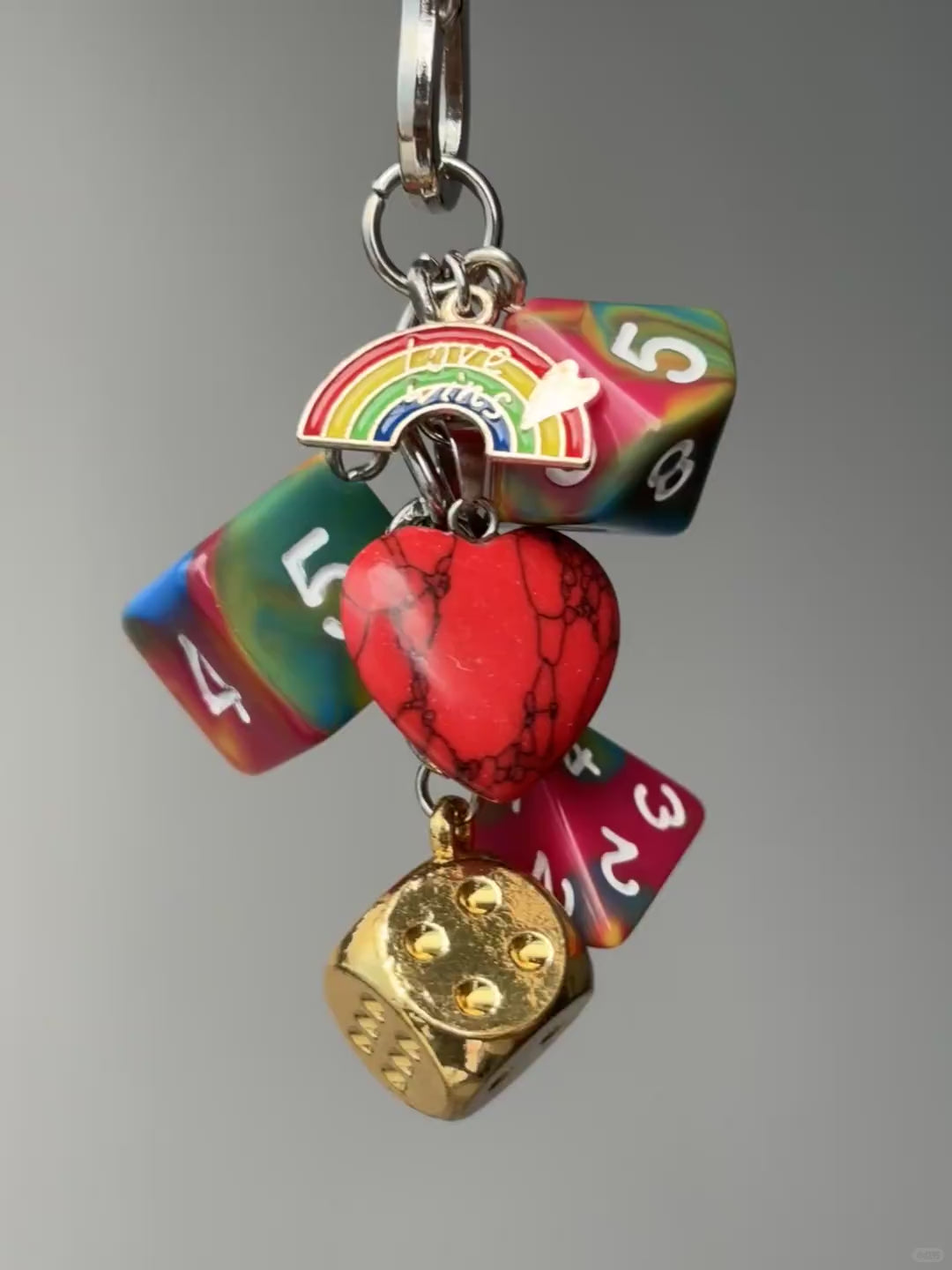 Rainbow Dice Pride Charm