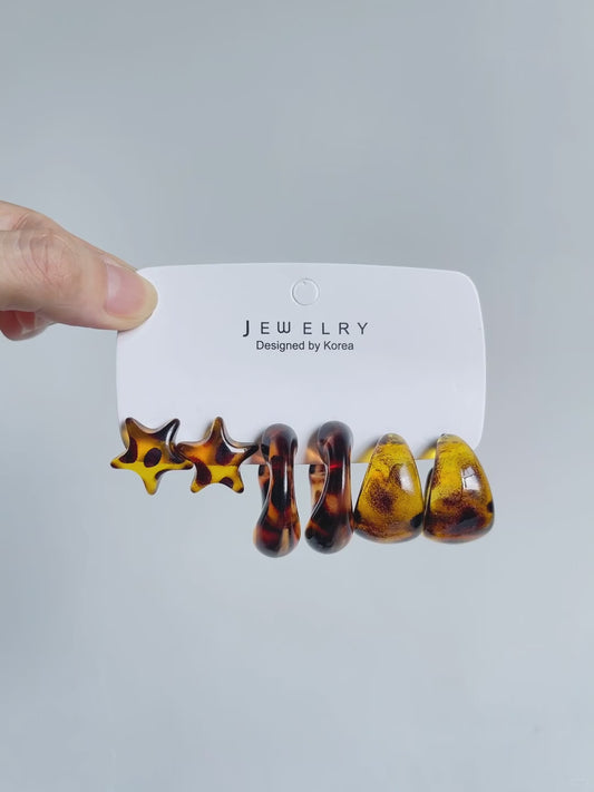 Leopard Earrings Set