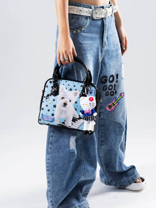 Star Puppy Blue Handbag